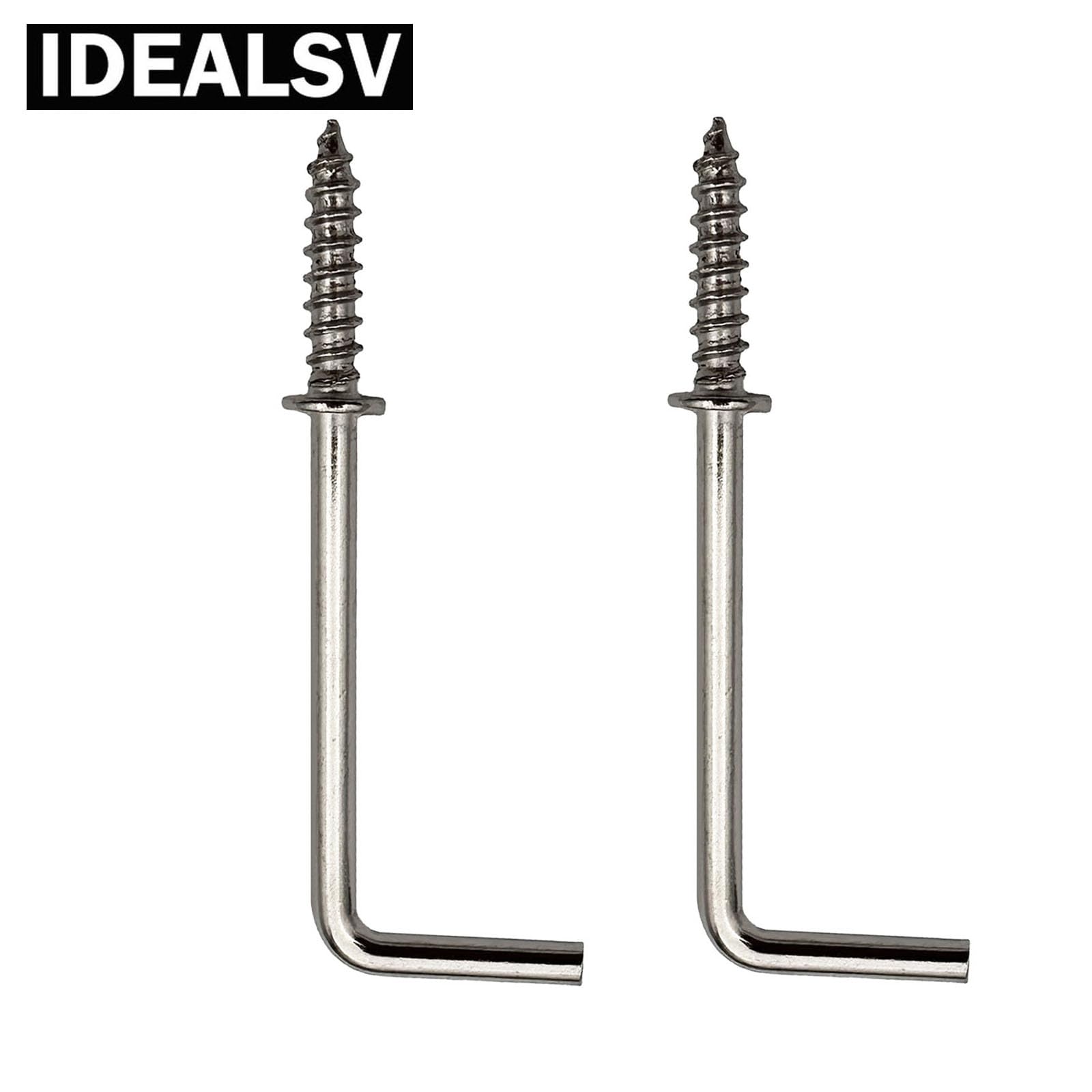 Amazon | IDEALSV 2インチ 1 シェイプ スクリューフック L字型フック 7